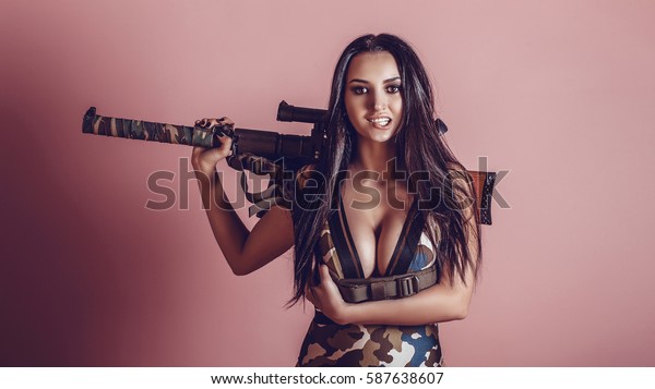 hot chick with a gun