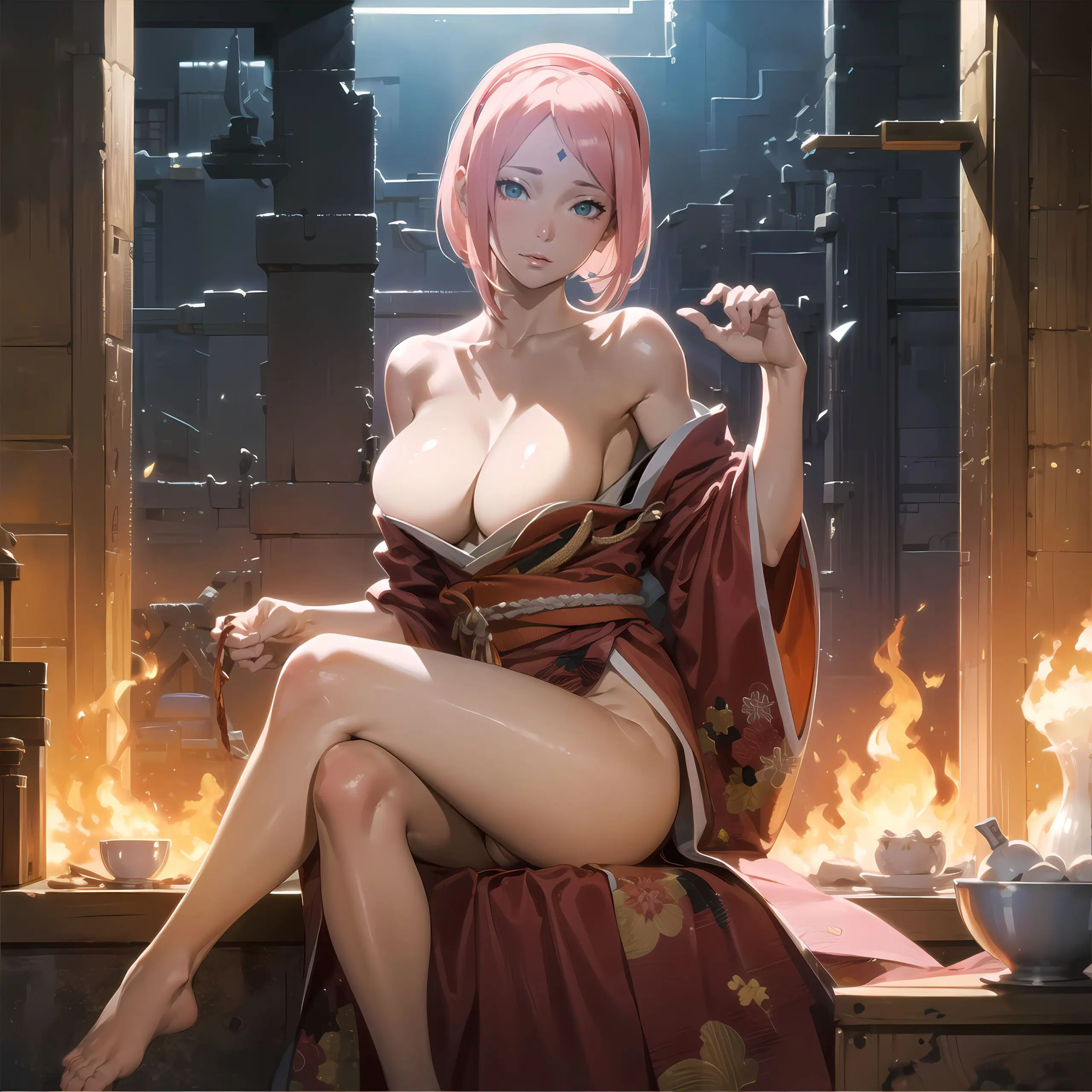 Sexy Female Sakura Haruno Nude you naked