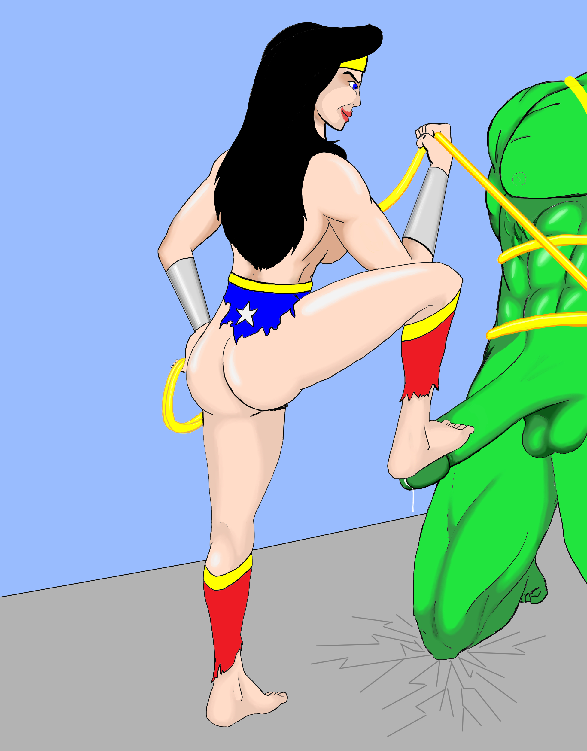 alex farrel recommends wonder woman footjob pic