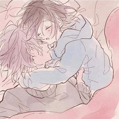 Cute Anime Couple Sleeping golaya foto