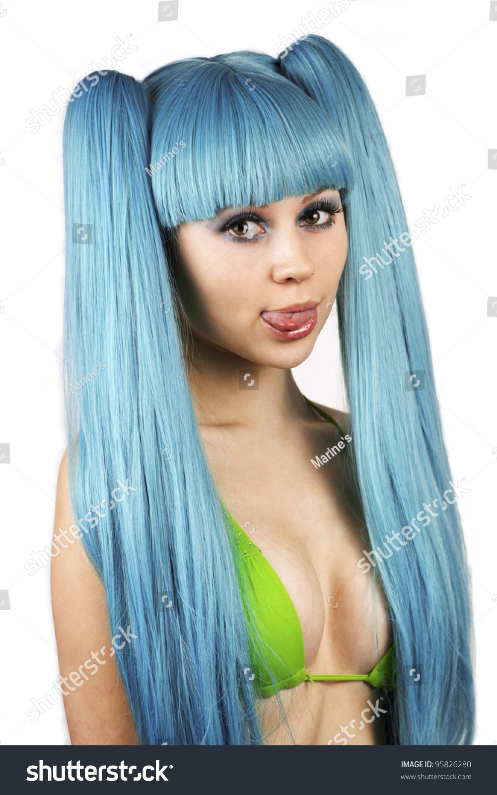 Blue Hair Long Tongue pelose porno