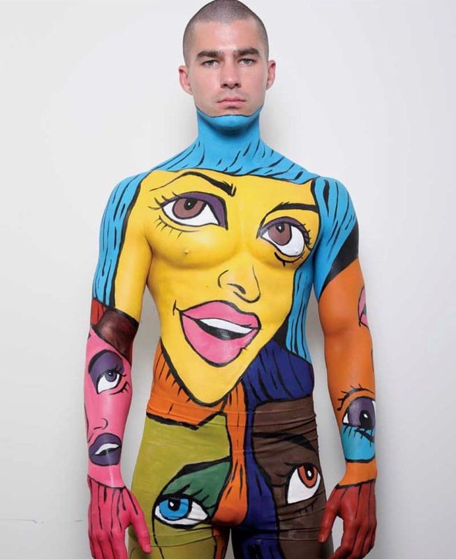 brigitte weil add full body painting pictures photo