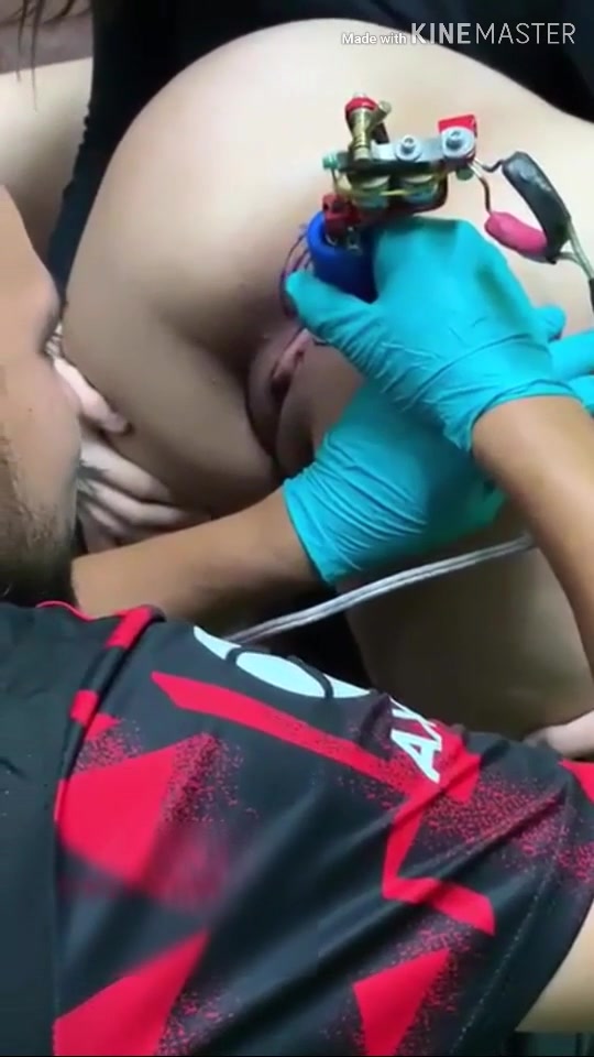 girl gets anal tattoo