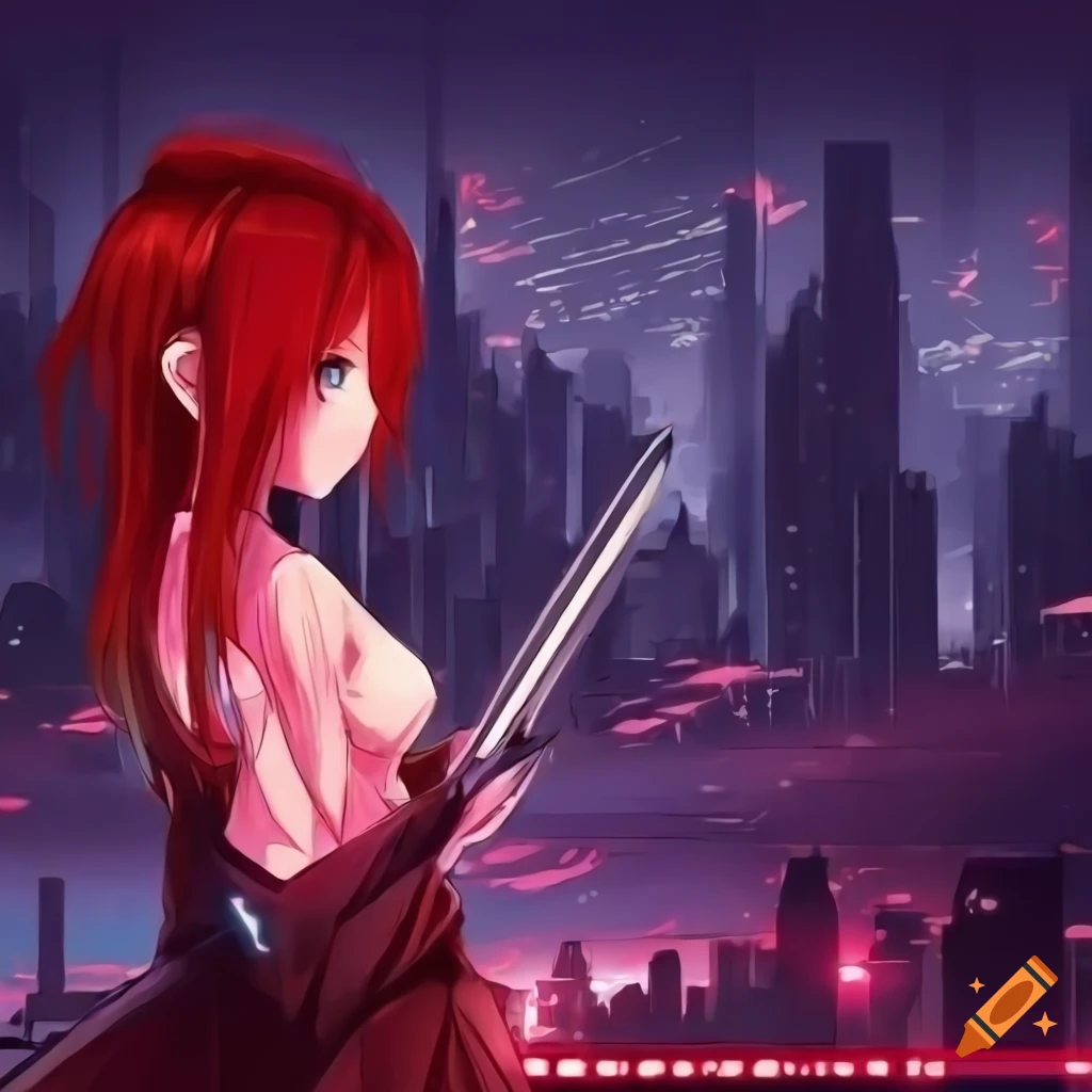 anil banger recommends anime girl with dark red hair pic