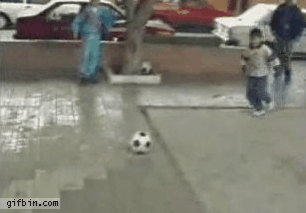 kicking a soccer ball gif