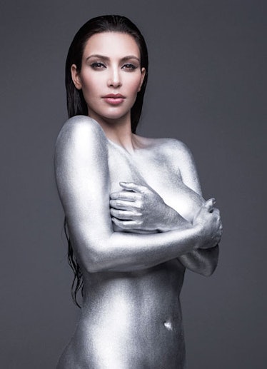 alana garland recommends kim kardashian silver magazine pic