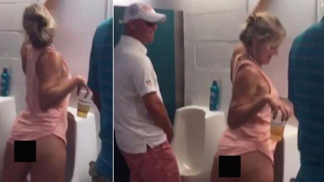 women peeing on men