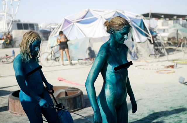 damaris trejo share pictures of body painting at the burning man festival photos