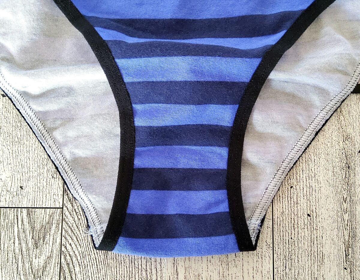 charlie angeles add photo blue and white striped panties
