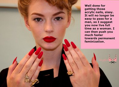 ako paha recommends Forced Feminization Acrylic Nails