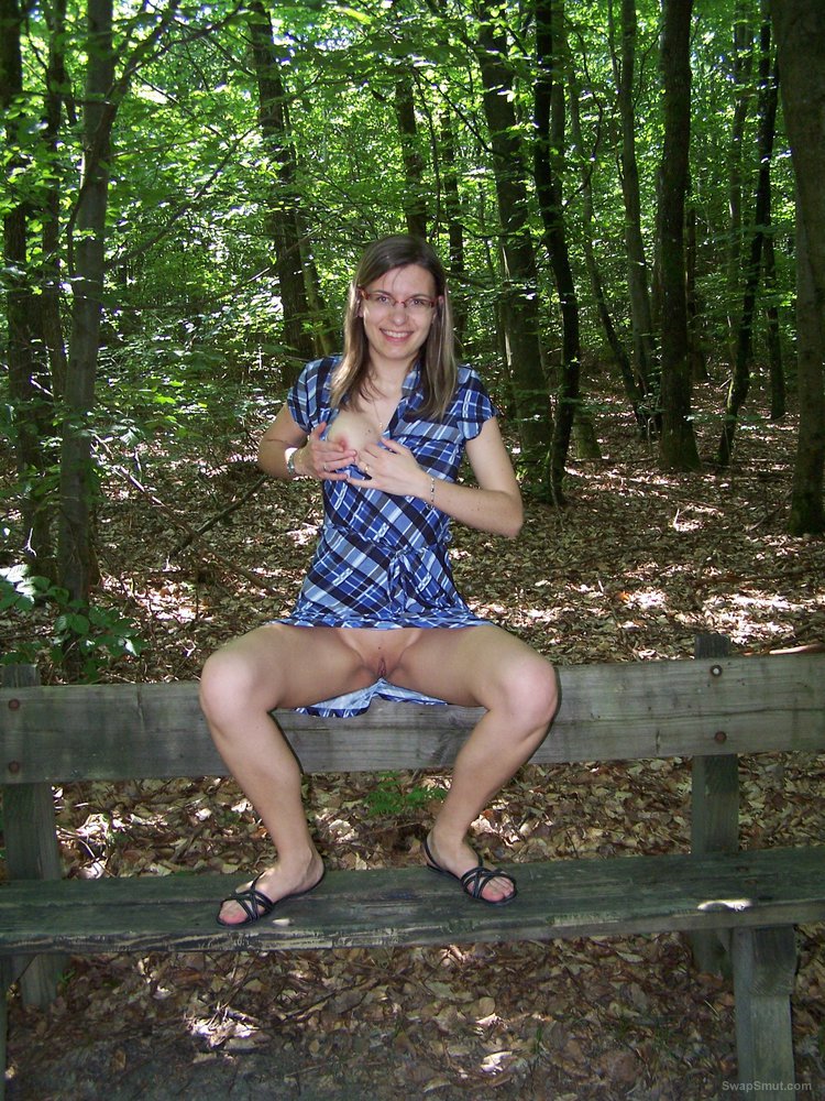 flashing in the woods