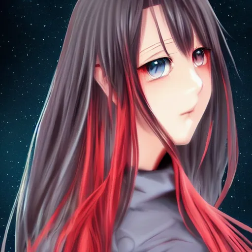 daniel touw add photo anime girl with dark red hair