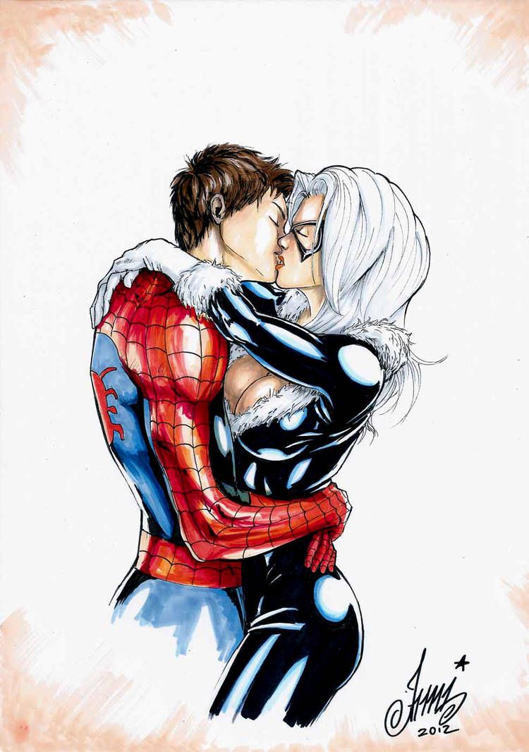 Best of Spiderman kiss black cat