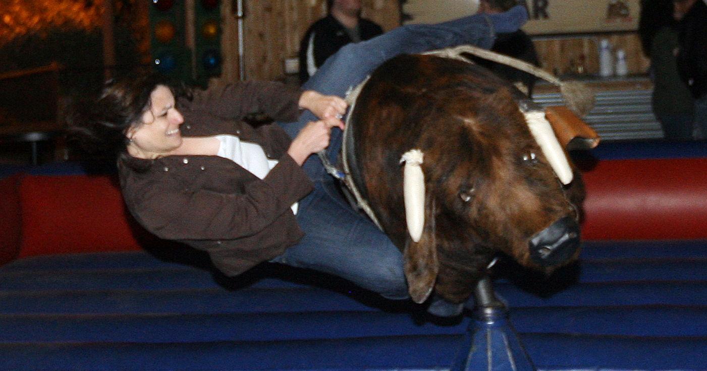 alexandra mc add fat woman on mechanical bull photo