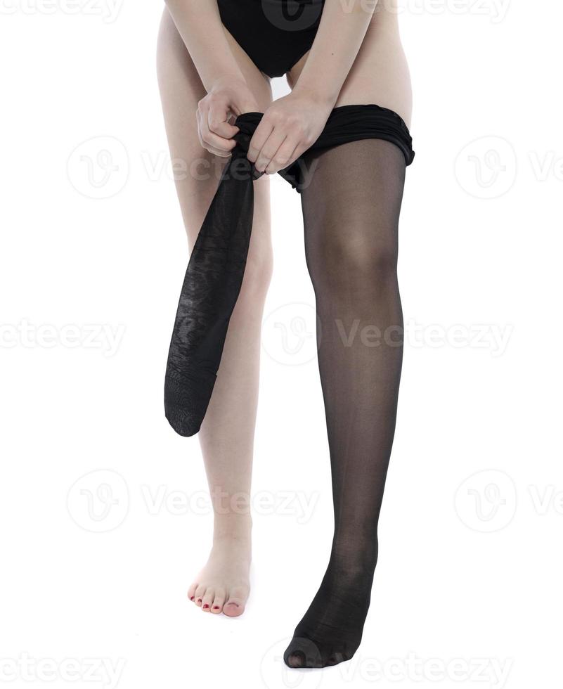 chris hopps share long legs in stockings photos