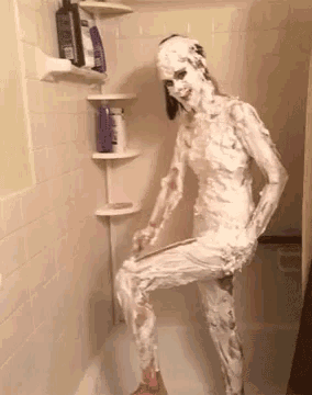 girls covered in shaving cream