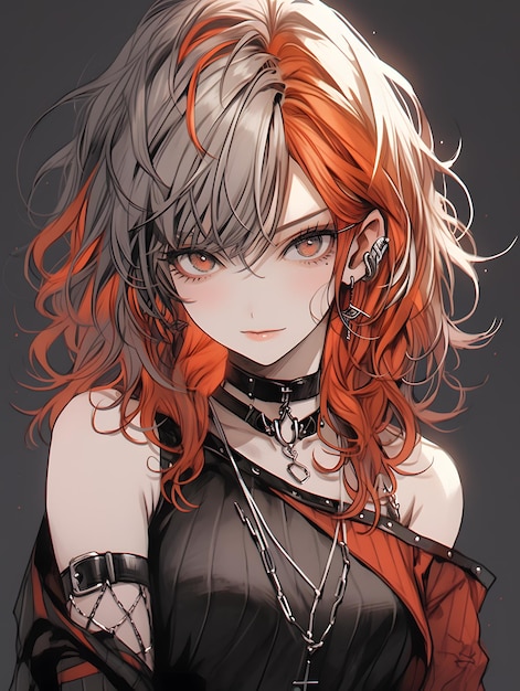 Anime Girl With Dark Red Hair sex star