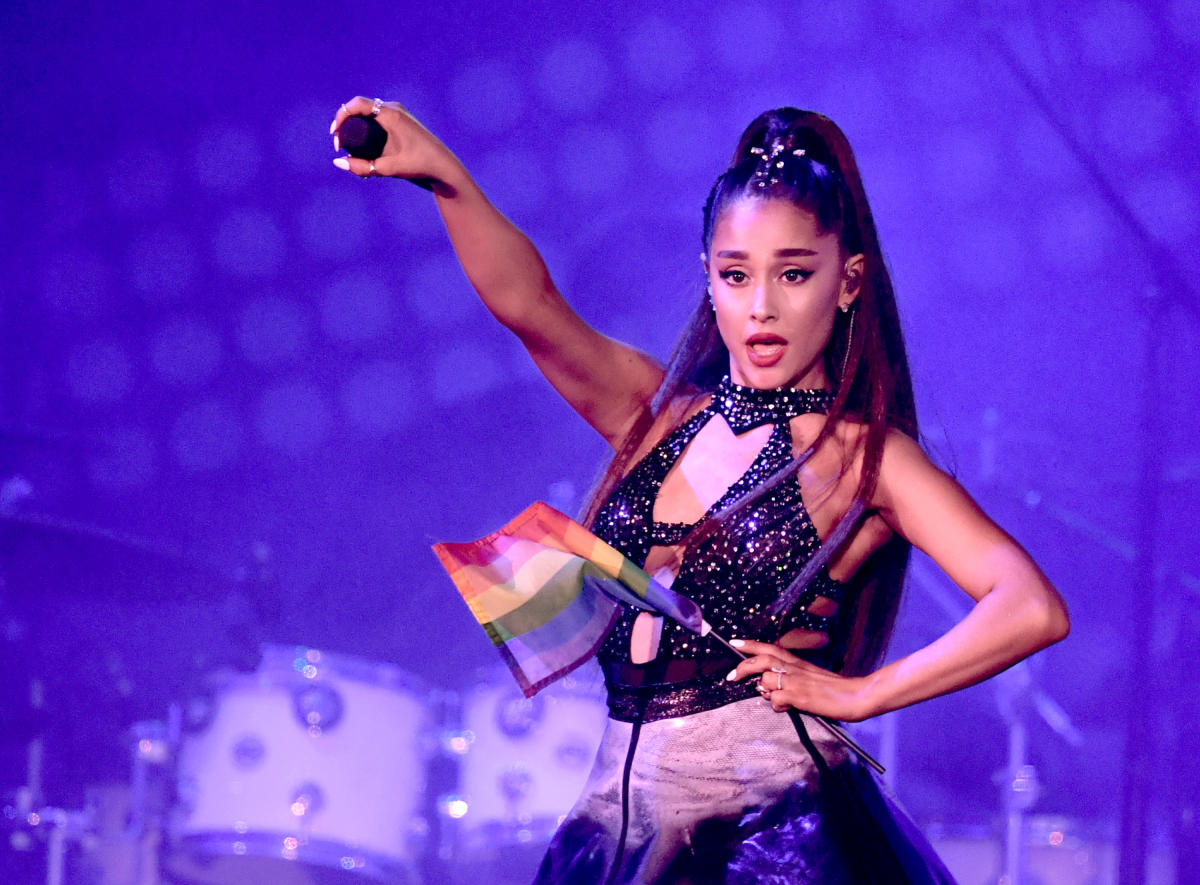 Ariana Grande Poses Nude belly buttons