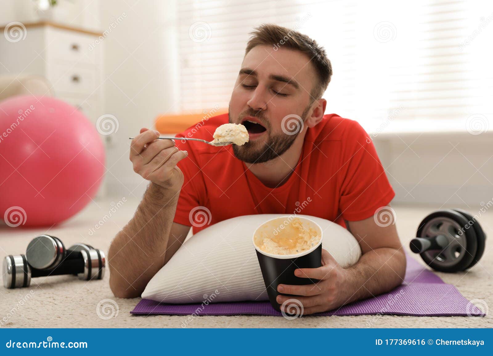 brian tague add blind man eating ice cream photo