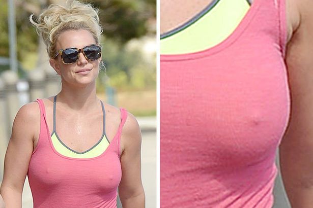 Britney Spears Hard Nipples running naked