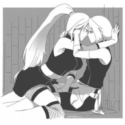 Sakura X Ino Yuri lesbian footsie