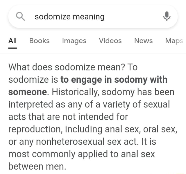 carol canada recommends What Does Sodomization Mean