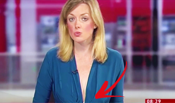 news reporter nipple slip