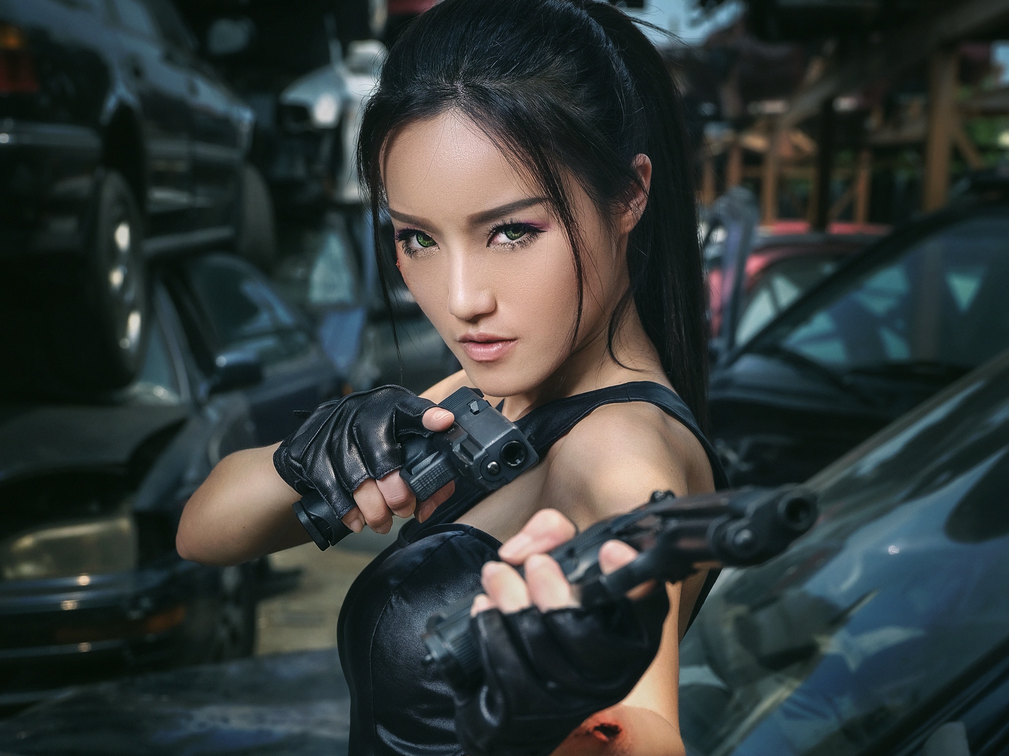 bud bright add photo asian girls with guns