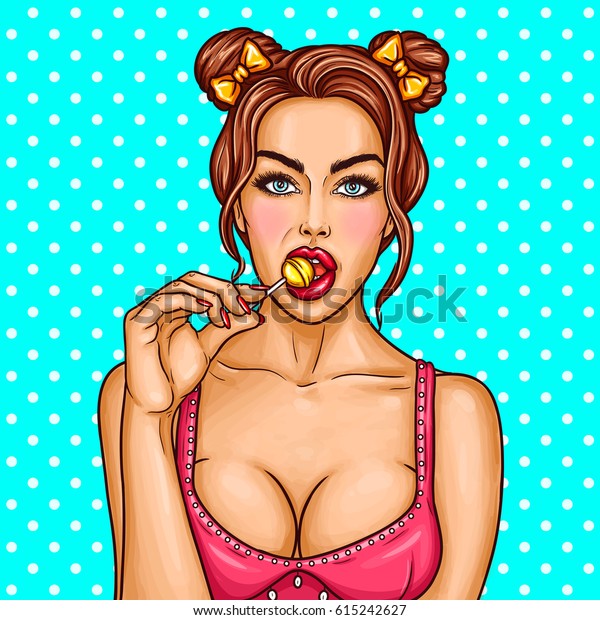 girl sucking on lollipop