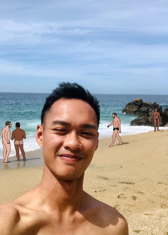 Peeing On Nude Beach front dad