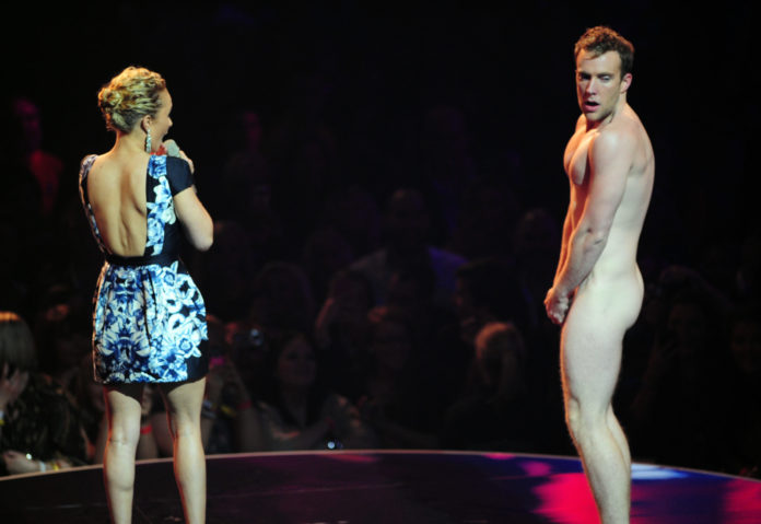Stripped Nude On Stage butthole picture