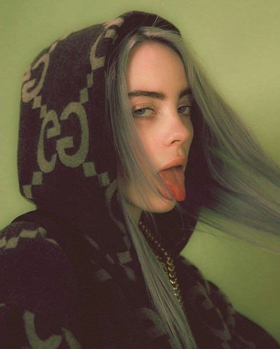 calvin smoothy add photo billie eilish sticking her tongue out