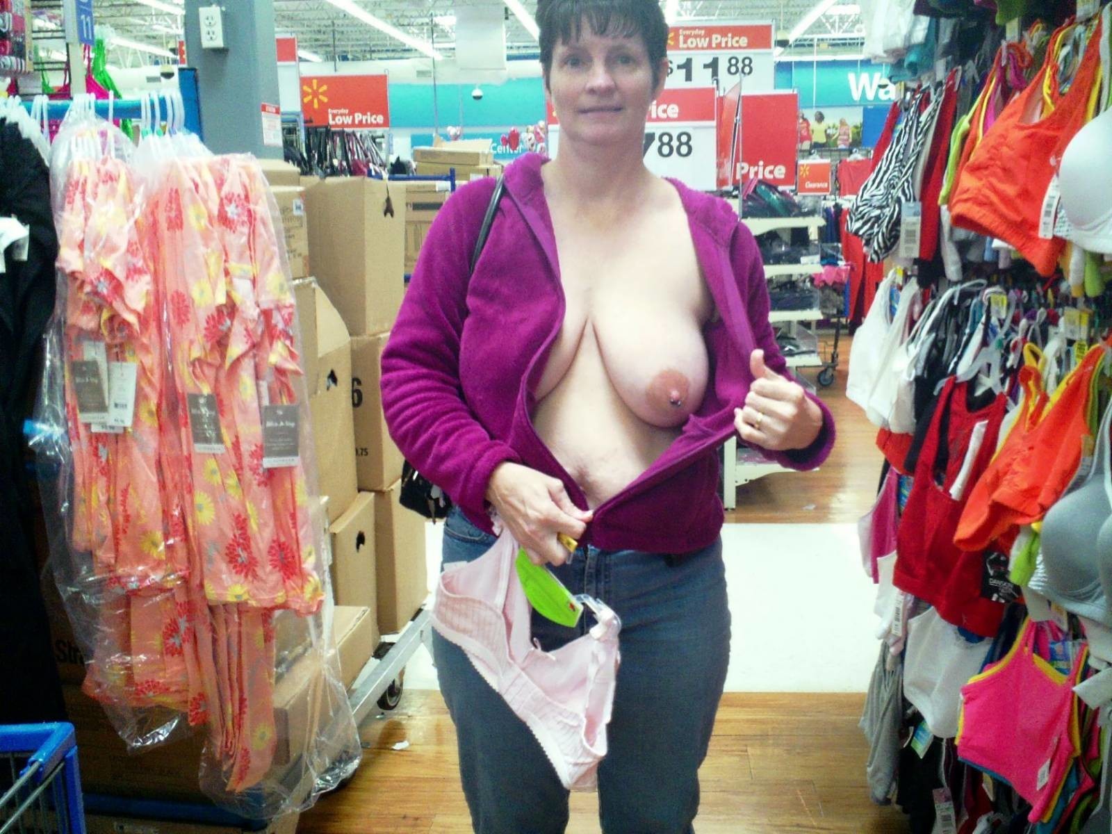 flashing tits at walmart