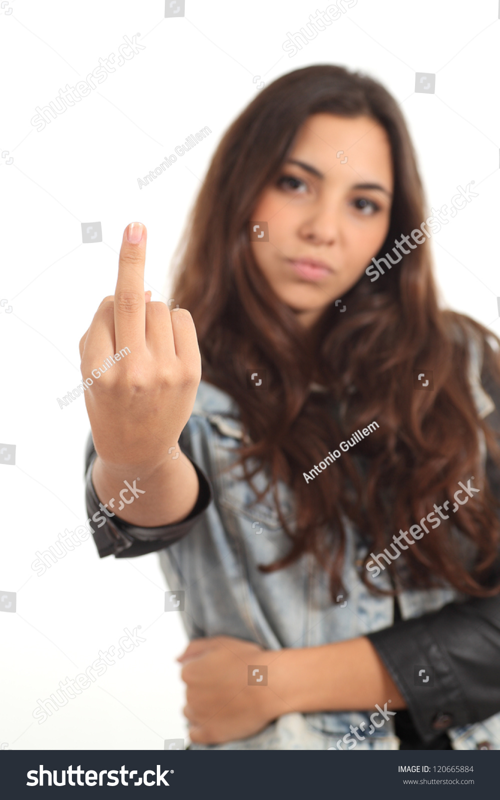 Girl Giving Middle Finger twerking clip