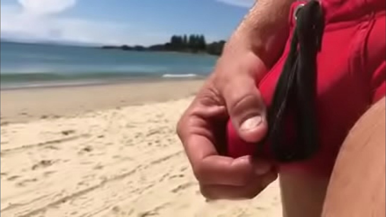 guy on beach with see through speedos porn