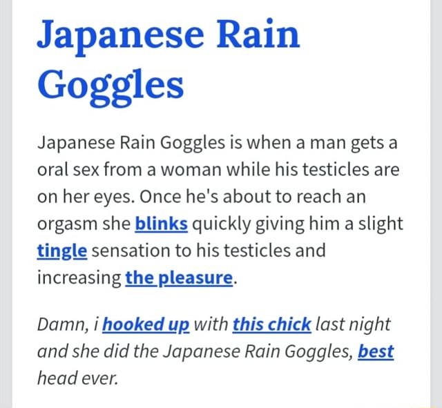 amanda dato add photo japanese rain goggles meaning
