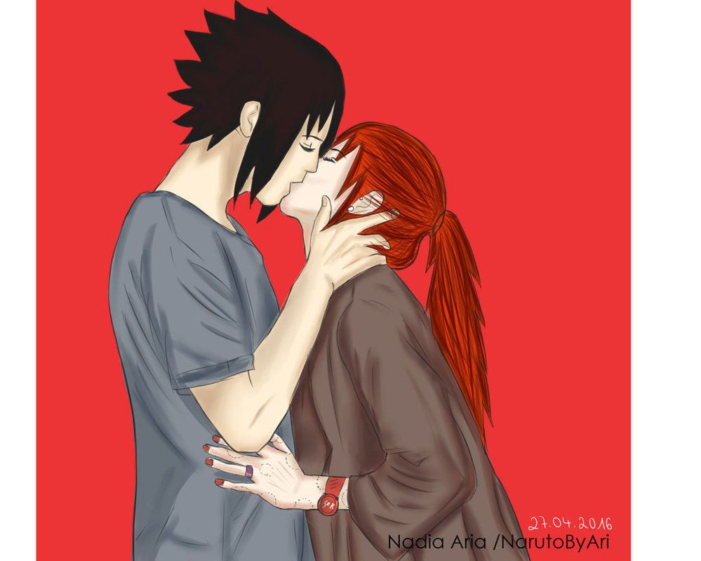 karin and sasuke kiss