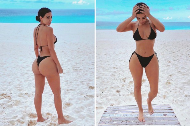 dez evans add kim kardashian bikini booty photo