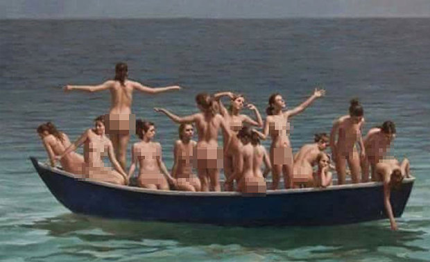 nude women on boats