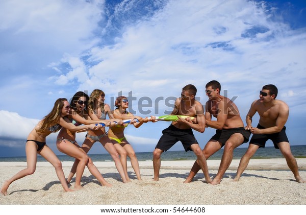 nudist tug of war