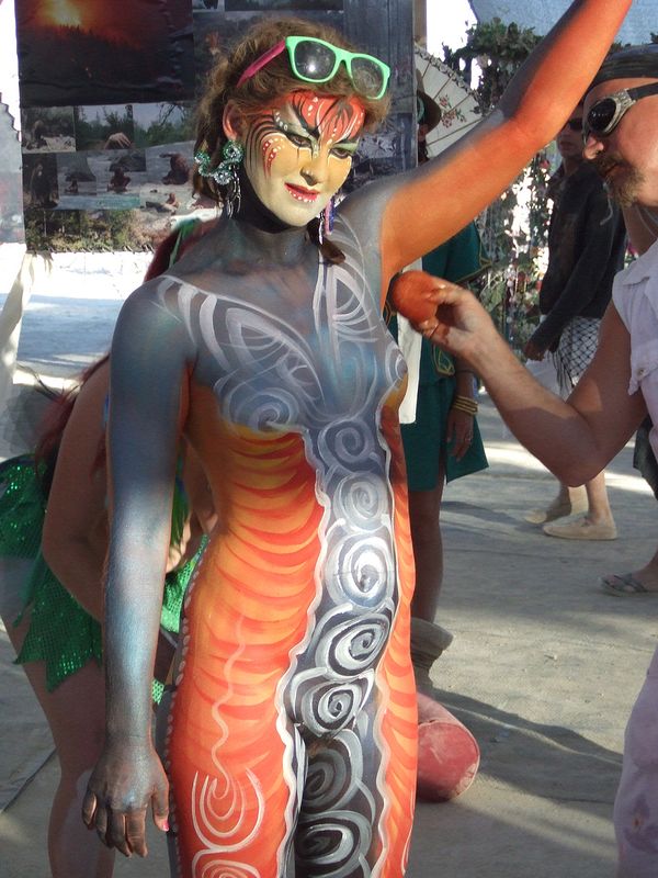 arlene miraflor recommends pictures of body painting at the burning man festival pic