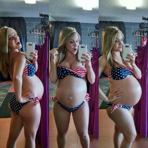 pregnant teen in bikini