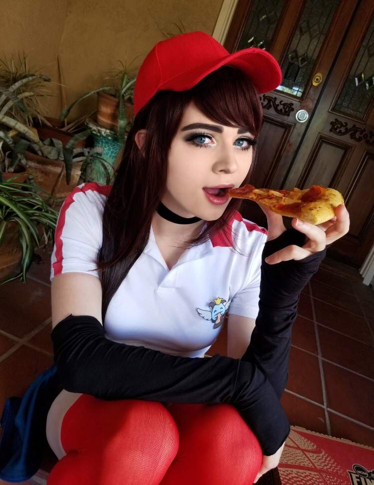 angels above add sexy pizza delivery girl photo